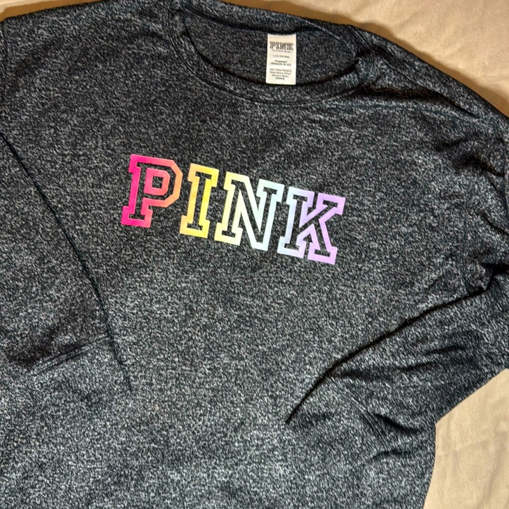 PINK Victoria's Secret Ombre Rainbow Sleep Top- Size Large